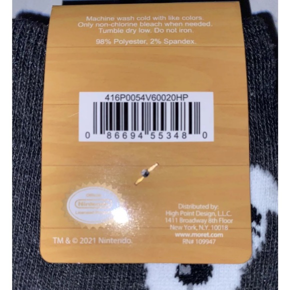 Animal Crossing New Horizons Crew Socks 2 Pair Men 6.5-12 Gray w Nook Slider NES - Picture 4 of 11